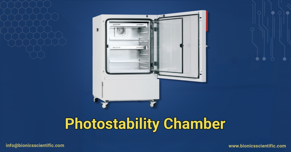 Photostability Test Chamber for pharmaceutical stability testing compliant with ICH Q1B guidelines.