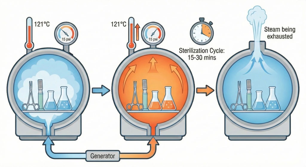 Everything You Need to Know About Laboratory Autoclaves from Principles to Costs 4 How Does the Sterilization Process Work