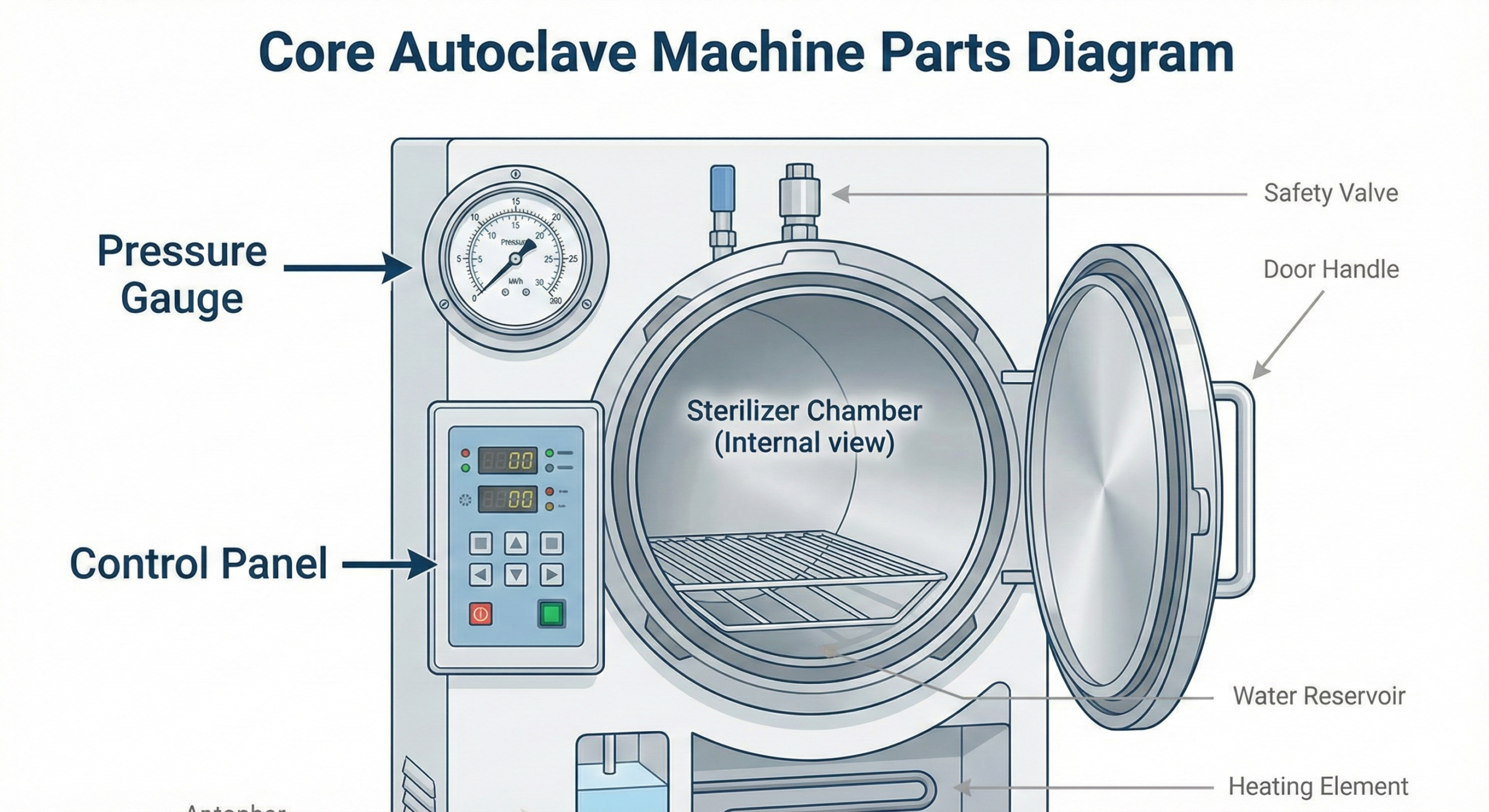 Everything You Need to Know About Laboratory Autoclaves from Principles to Costs 5 machine autoclave diagram