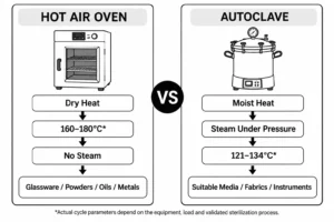Hot Air Oven vs Autoclave: Which Is Best for Dry Sterilization? 3 hot-air-oven-vs-autoclave