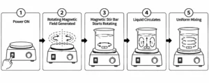 Magnetic Stirrer: Working Principle, Types, Applications & Buying Guide 3 how-magnetic-stirerr-work