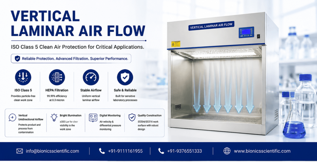 Vertical Laminar Air Flow: Working Principle, Applications, Specifications & Buying Guide 2026 2 vertical laminar air flow